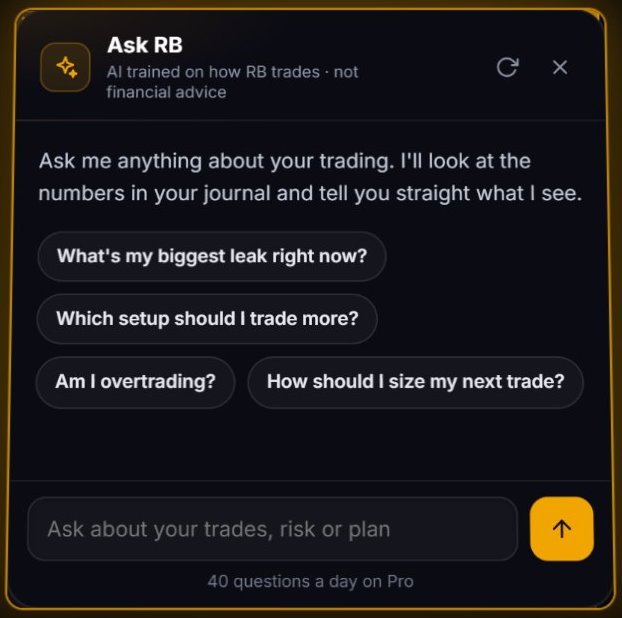 Ask RB, the journal's AI assistant, with suggested questions such as what is my biggest leak right now