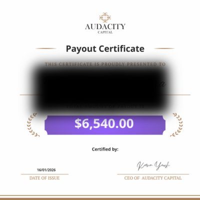 Audacity Capital funded certificate
