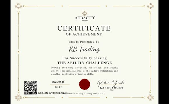 Audacity Capital payout certificate