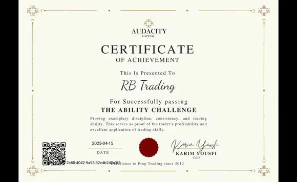 Audacity Capital payout certificate
