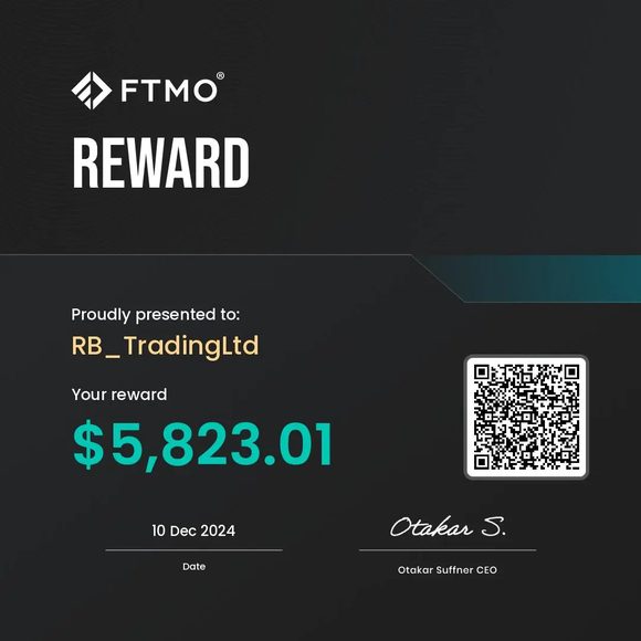 FTMO payout certificate