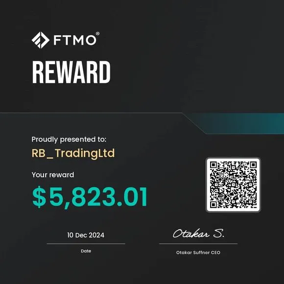 FTMO payout certificate