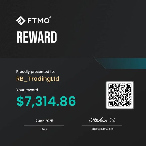FTMO payout certificate