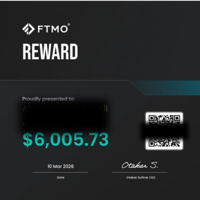 FTMO payout certificate