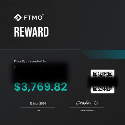 FTMO payout certificate